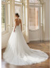 Beaded Halter Neck Ivory Lace Tulle Sparkly Wedding Dress